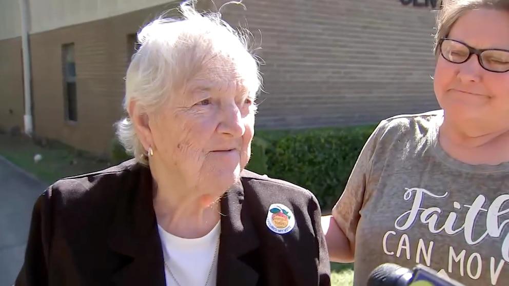 Betty Cartledge, 81, voted for the first time on Oct. 16, 2024 at LifePointe Church of Nazarene, in Covington, Georgia. Early voting began in Newton County on Oct. 15.